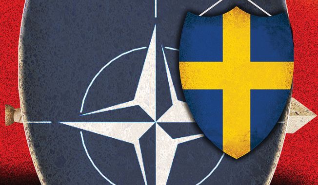 NATO member Sweden illustration by Alexander Hunter/The Washington Times