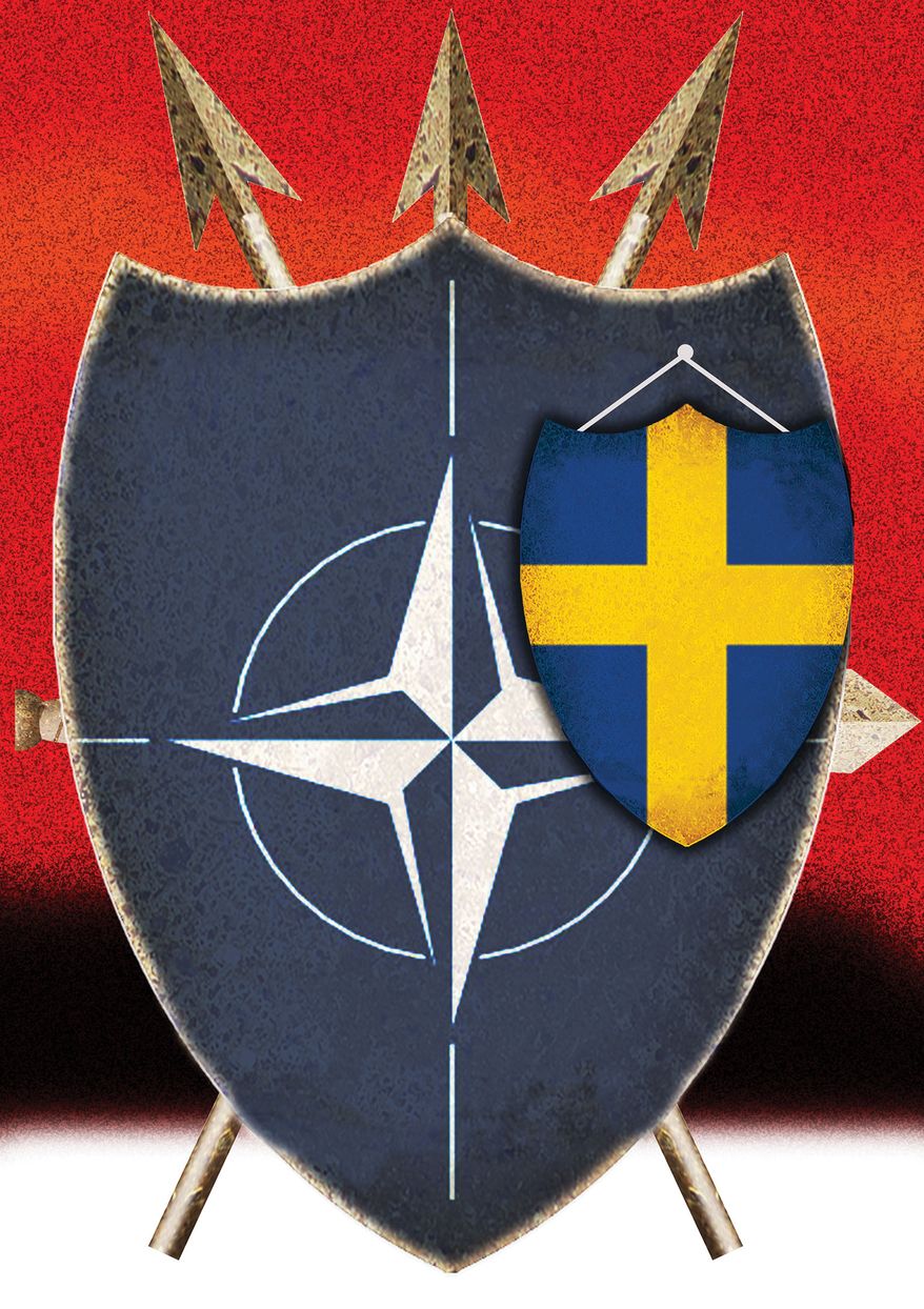 NATO member Sweden illustration by Alexander Hunter/The Washington Times
