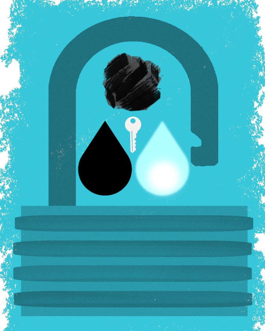 Abundant energy and unlocking fossil fuels illustration by Linas Garsys / The Washington Times