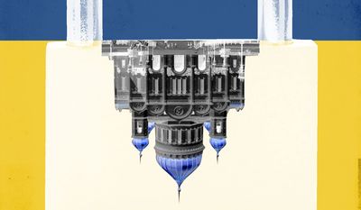 Ukraine and the Ukrainian Orthodox Church-Moscow Patriarchate illustration by Linas Garsys / The Washington Times