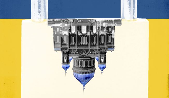 Ukraine and the Ukrainian Orthodox Church-Moscow Patriarchate illustration by Linas Garsys / The Washington Times