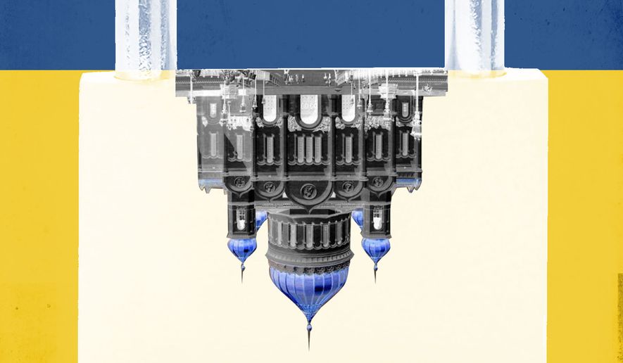 Ukraine and the Ukrainian Orthodox Church-Moscow Patriarchate illustration by Linas Garsys / The Washington Times