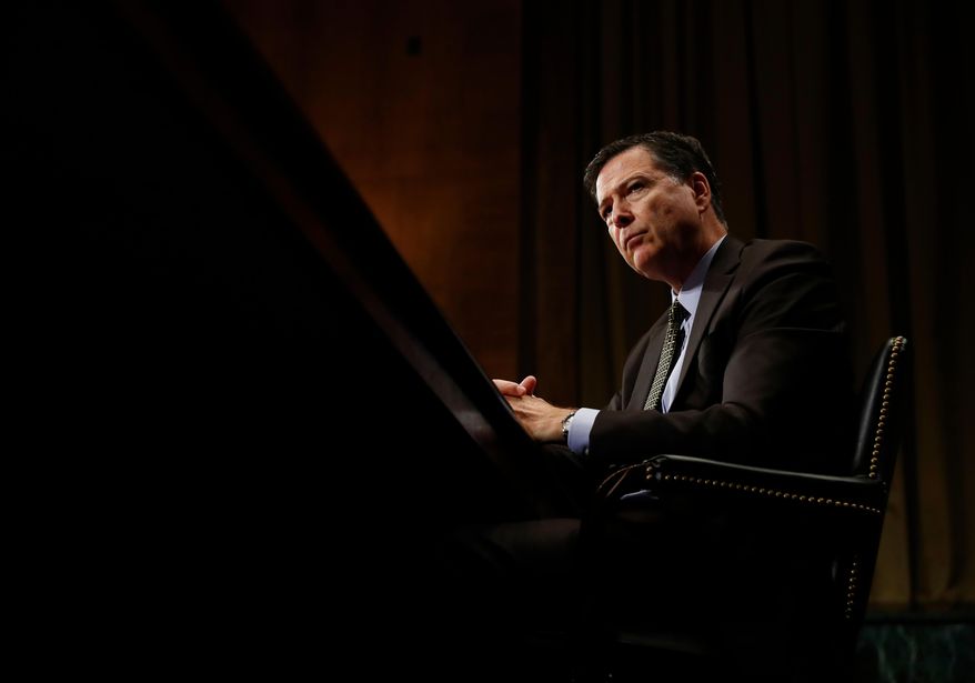 FBI Director James Comey pauses as he testifies on Capitol Hill in Washington, May 3, 2017, before the Senate Judiciary Committee hearing: "Oversight of the Federal Bureau of Investigation." (AP Photo/Carolyn Kaster, File)
