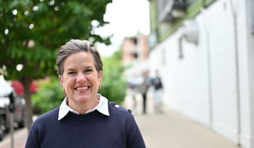 This photo taken in September 2025 in Milwaukee and provided by Alejandro Verdin, shows Missy Hughes, the former Wisconsin state economic development director, who announced Monday, Sept. 29, 2025, that she is running for governor as a Democrat. (Alejandro Verdin via AP)