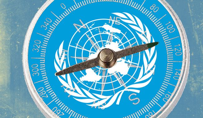 Mission of the United Nations illustration by Linas Garsys / The Washington Times