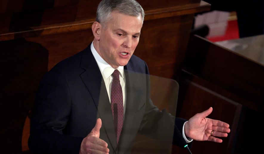 FILE - North Carolina Gov. Josh Stein delivers the State of the State address at the Legislative Building, March 12, 2025, in Raleigh N.C. (AP Photo/Chris Seward, File)