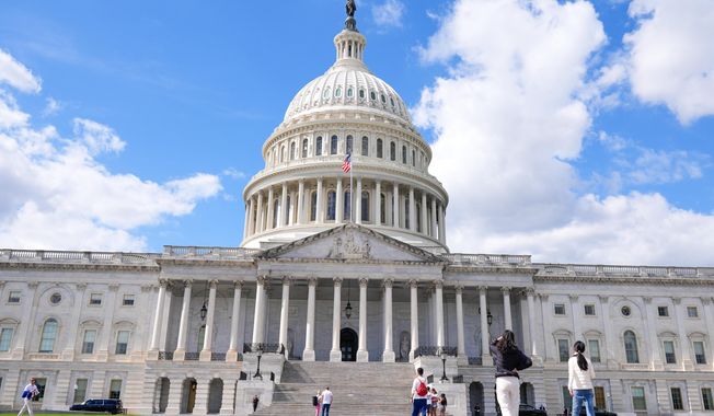 The U.S. Capitol is seen, Thursday, Oct. 2, 2025, in Washington. (AP Photo/Mariam Zuhaib)