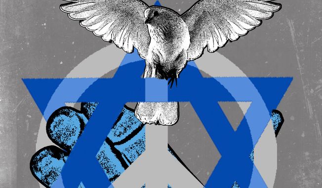 Abraham Accords and peace with Israel illustration by Linas Garsys / The Washington Times