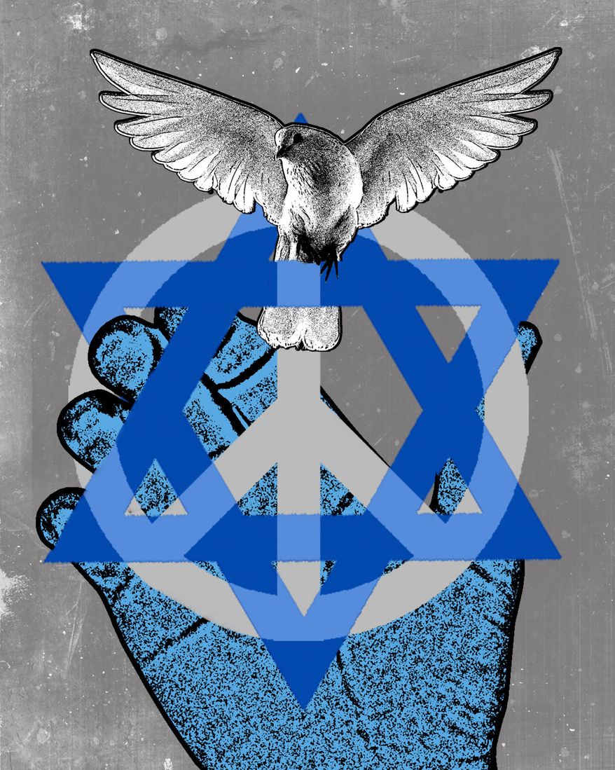 Abraham Accords and peace with Israel illustration by Linas Garsys / The Washington Times