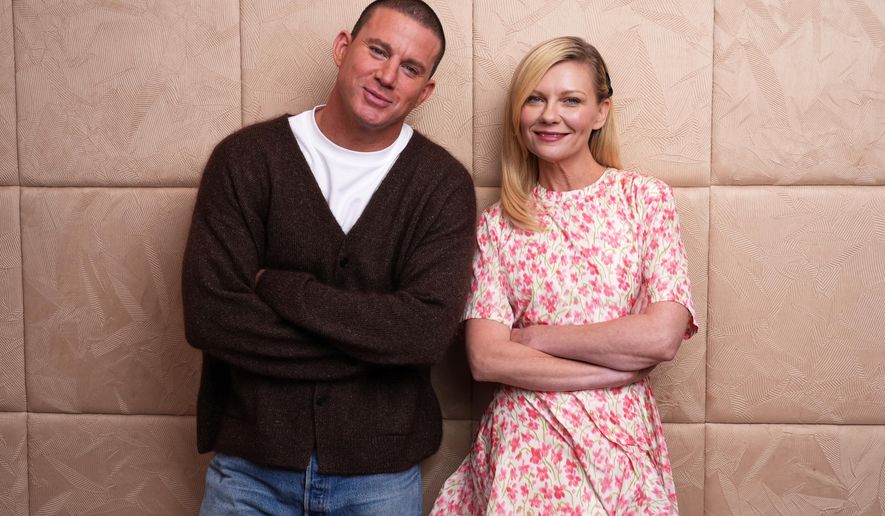 FILE - Channing Tatum, left, and Kirsten Dunst pose for a portrait to promote the film "Roofman" during the Toronto International Film Festival on Sept. 7, 2025, in Toronto. (AP Photo/Chris Pizzello, File)