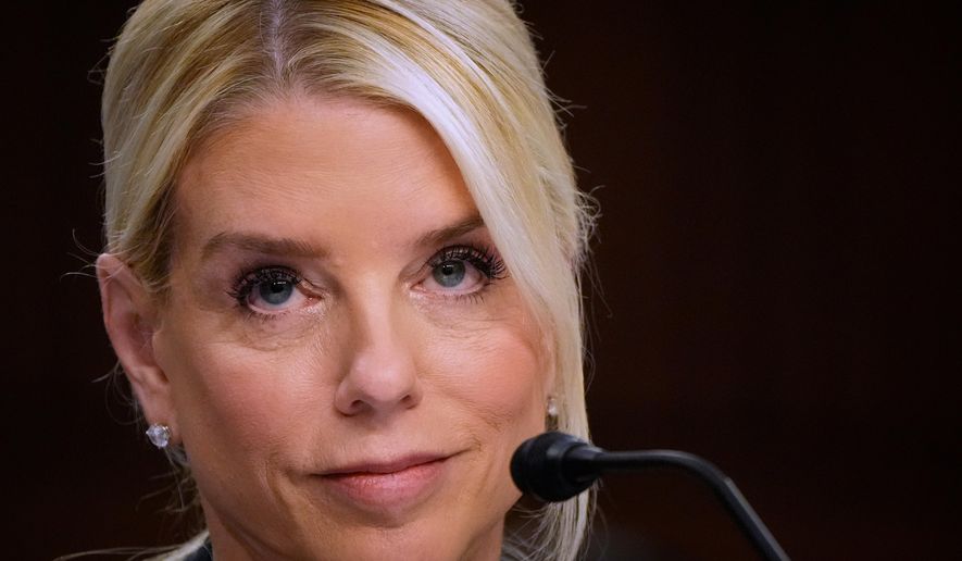 Attorney General Pam Bondi appears before a Senate Judiciary Committee oversight hearing on Capitol Hill in Washington, Tuesday, Oct. 7, 2025. (AP Photo/Mark Schiefelbein)