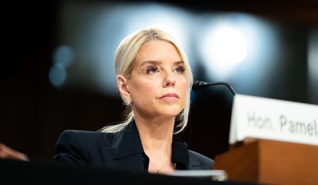 Attorney General Pam Bondi appears before the Senate Judiciary Committee oversight hearing, on Capitol Hill in Washington, Tuesday, Oct. 7, 2025. (AP Photo/Allison Robbert) ** FILE **