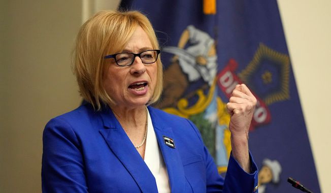Democratic Gov. Janet Mills delivers her State of the State address, Jan. 30, 2024, at the State House in Augusta, Maine. (AP Photo/Robert F. Bukaty, File)