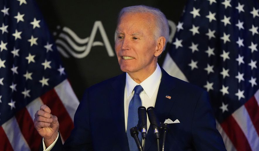 Former U.S. President Joe Biden speaks at Advocates, Counselors, and Representatives for the Disabled conference in Chicago, Tuesday, April 15, 2025. (AP Photo/Nam Y. Huh, File)