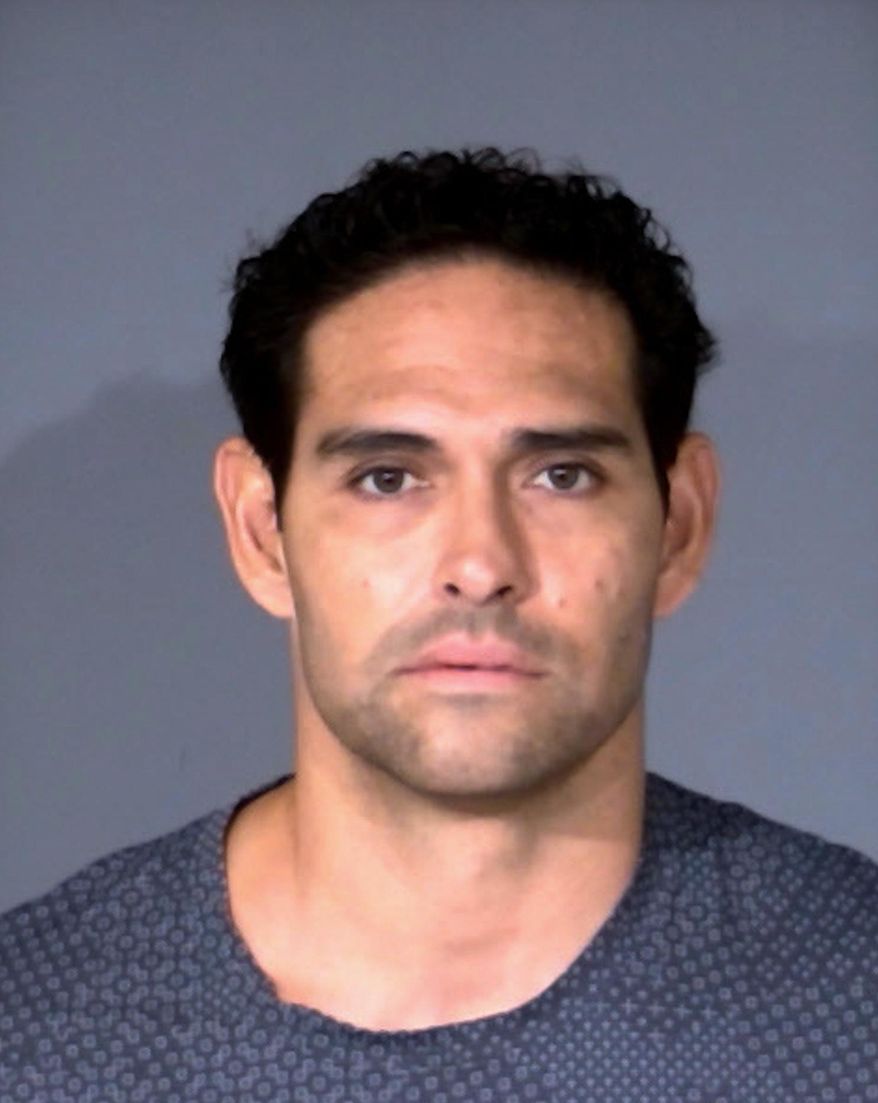 This undated image provided by the Indianapolis Metropolitan Police Department shows former NFL quarterback and sports analyst Mark Sanchez. (Indianapolis Metropolitan Police Department via AP)