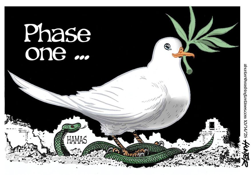 Phase one ... (Illustration by Alexander Hunter for The Washington Times)