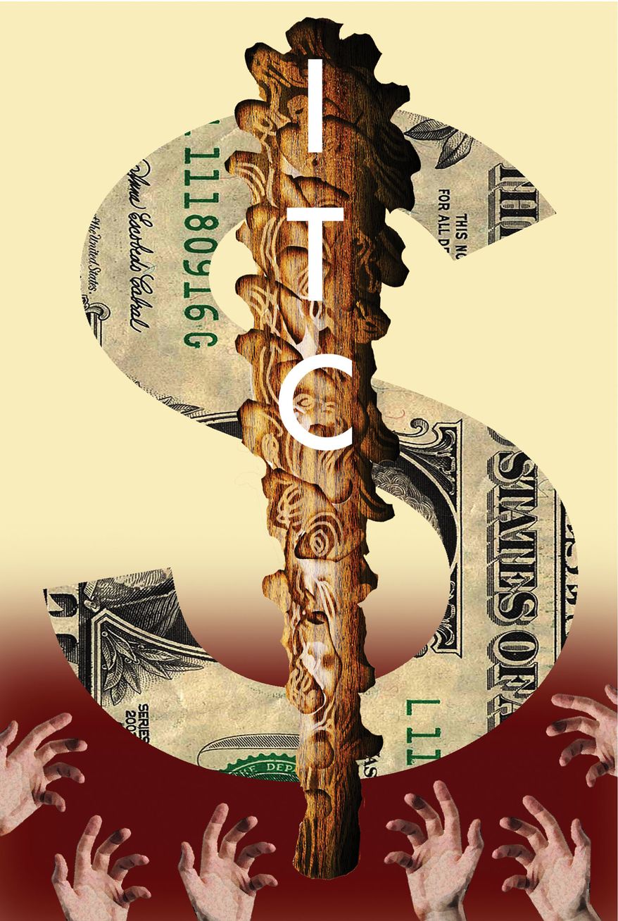Reforms at the International Trade Commission (ITC) illustration by Alexander Hunter/The Washington Times
