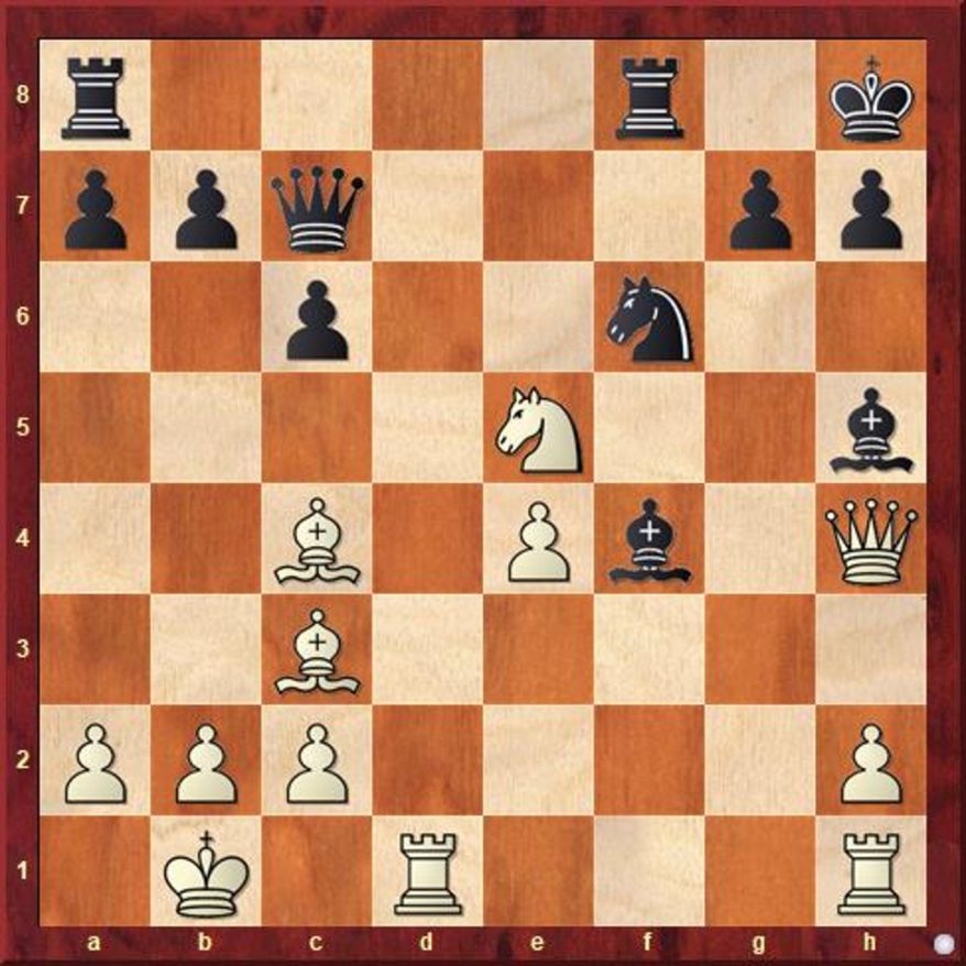 Falkbeer-Anderssen after 21...Bxf4.