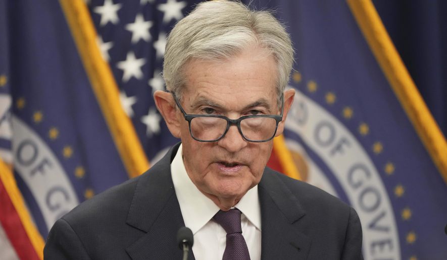 Federal Reserve Chairman Jerome Powell speaks during a news conference following the Federal Open Market Committee meeting, Wednesday, Sept. 17, 2025, at the Federal Reserve Board Building in Washington. (AP Photo/Jacquelyn Martin) ** FILE **