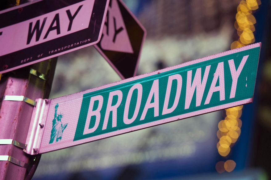 A Broadway street sign appears in Times Square, in New York on Jan. 19, 2012. (AP Photo/Charles Sykes, File)