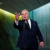 Ontario Premier Doug Ford speaks to reporters following the First Ministers Meeting at the National War Museum in Ottawa, Canada, on March 21, 2025. (Sean Kilpatrick/The Canadian Press via AP) **FILE**