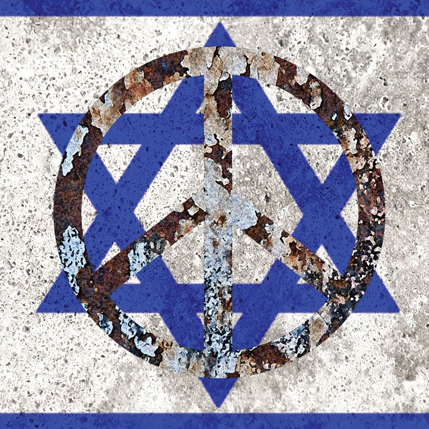 Peace in the Middle East illustration by Alexander Hunter/The Washington Times
