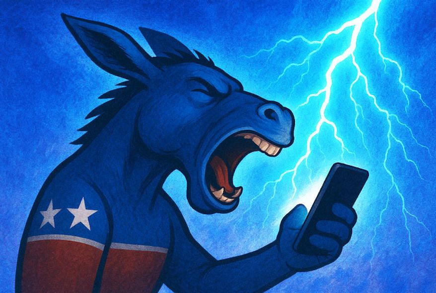 Angry Democrats illustration generated by ChatGPT for The Washington Times
