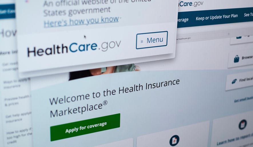Pages from the U.S. Affordable Care Act health insurance website healthcare.gov are seen on a computer screen in New York, Aug. 19, 2025. (AP Photo/Patrick Sison) **FILE**