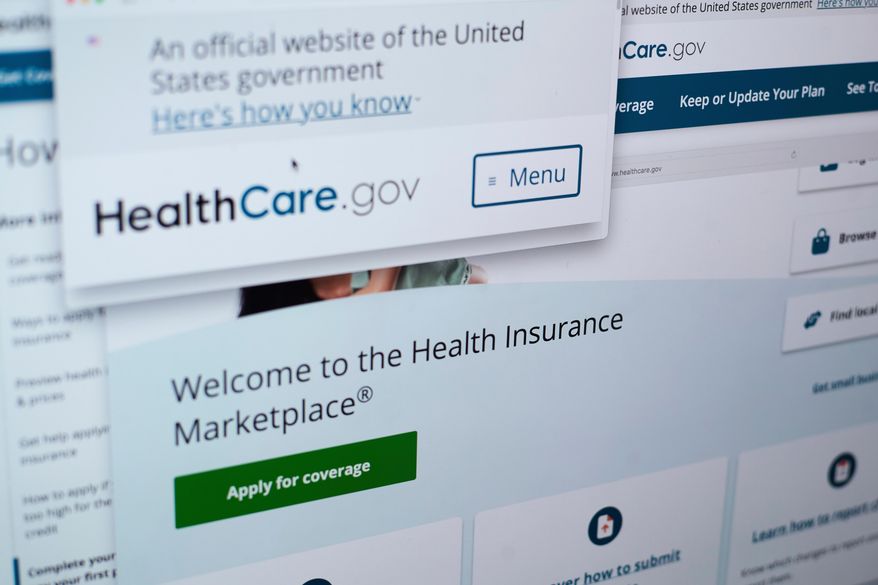 Pages from the U.S. Affordable Care Act health insurance website healthcare.gov are seen on a computer screen in New York, Aug. 19, 2025. (AP Photo/Patrick Sison) **FILE**