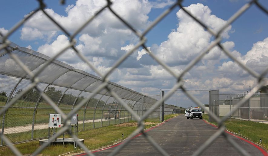 FILE - The Prairieland Detention Center is seen, Sept. 15, 2016, in Alvarado, Texas. (Louis DeLuca/The Dallas Morning News via AP, File)