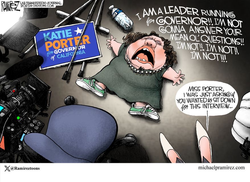 I am a leader running for governor! (Illustration by Michael Ramirez for Creators Syndicate)