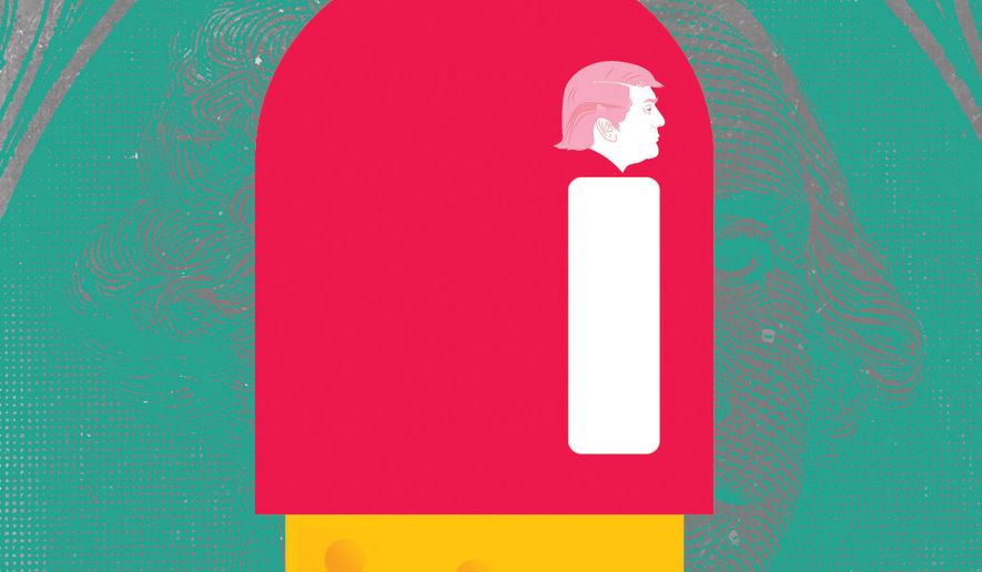 TrumpRx, drug prices and pharmaceuticals economics illustration by Linas Garsys / The Washington Times