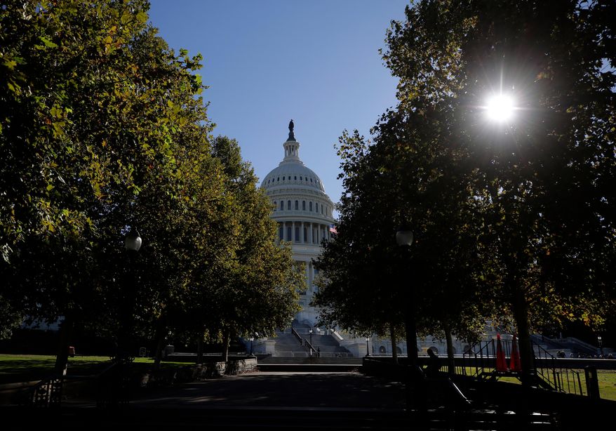The U.S. Capitol is photographed, Friday, Oct. 17, 2025, in Washington. (AP Photo/Rahmat Gul)