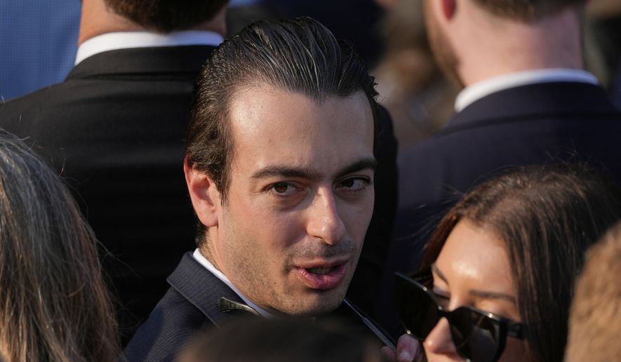 Paul Ingrassia, who has been selected by President Donald Trump to lead the Office of Special Counsel, arrives before Trump speaks during a summer soiree on the South Lawn of the White House, Wednesday, June 4, 2025, in Washington. (AP Photo/Alex Brandon)
