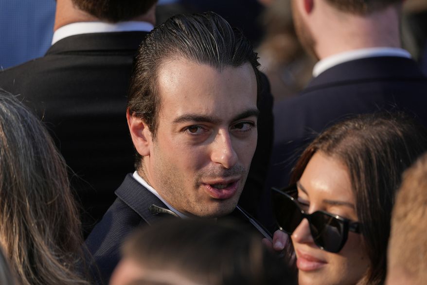 Paul Ingrassia, who has been selected by President Donald Trump to lead the Office of Special Counsel, arrives before Trump speaks during a summer soiree on the South Lawn of the White House, Wednesday, June 4, 2025, in Washington. (AP Photo/Alex Brandon)
