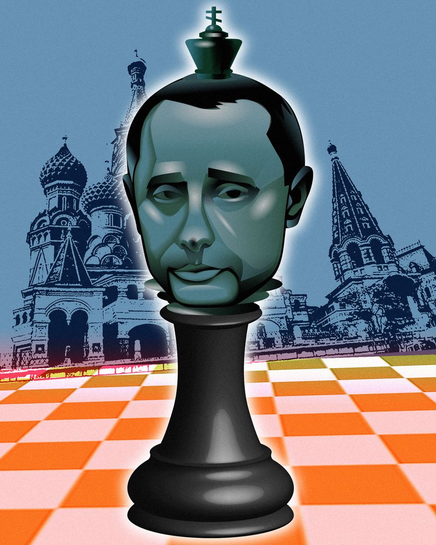 Russian President Vladimir Putin illustration by Linas Garsys / The Washington Times
