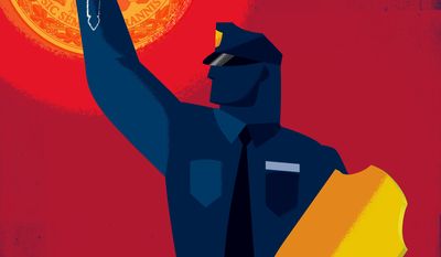 Keeping law enforcement and police safe in Virginia illustration by Linas Garsys / The Washington Times