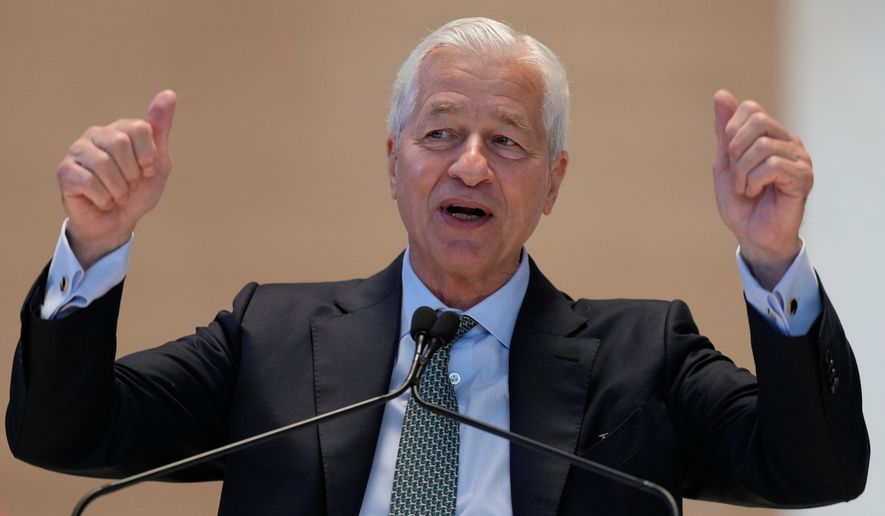 JPMorgan Chase CEO Jamie Dimon speaks during a ribbon cutting ceremony in New York, Tuesday, Oct. 21, 2025. (AP Photo/Seth Wenig)