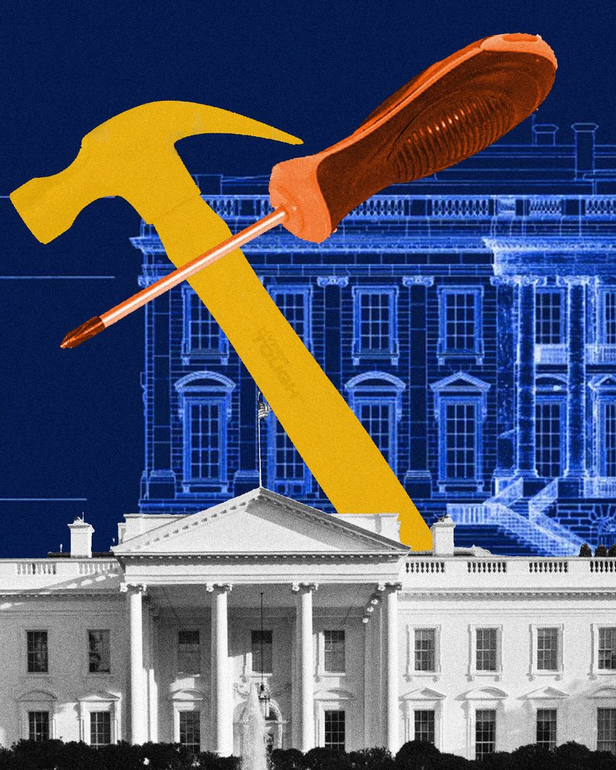 Construction and renovations at the White House illustration by Linas Garsys / The Washington Times