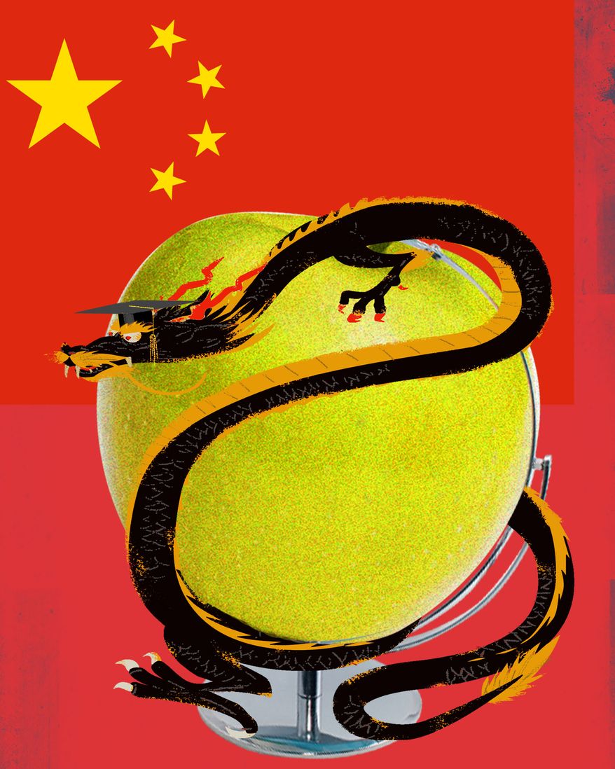 China’s academic espionage through colleges and universities illustration by Linas Garsys / The Washington Times