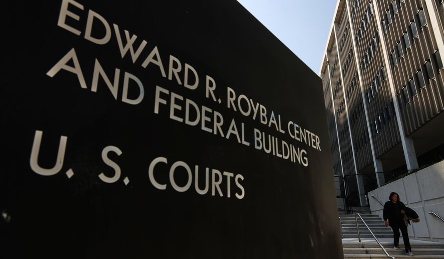 The Edward R. Roybal Center and Federal Building is seen Wednesday, Oct. 22, 2025, in Los Angeles. (AP Photo/Ethan Swope)