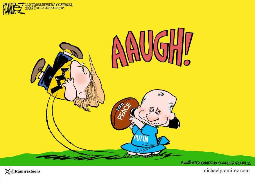Aaugh! (Illustration by Michael Ramirez for Creators Syndicate)