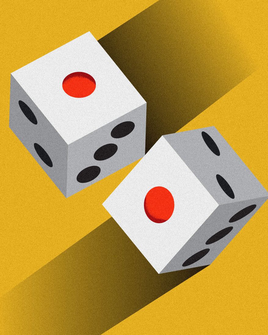 Gambling in professional sports illustration by Linas Garsys / The Washington Times