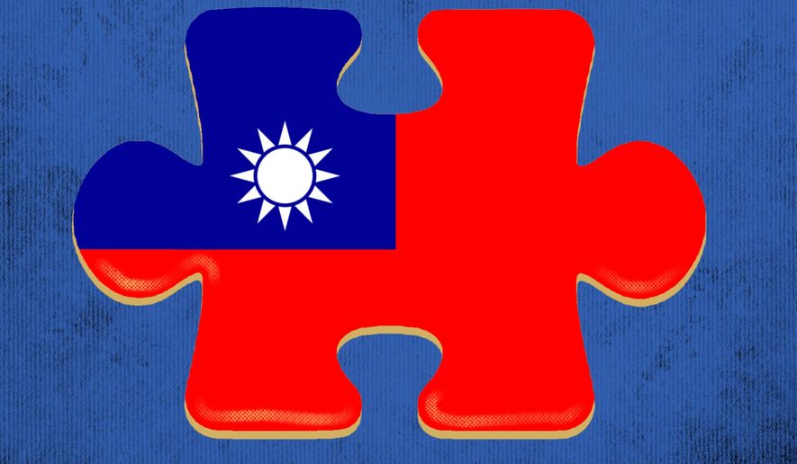 China and Taiwan reunification illustration by Linas Garsys / The Washington Times