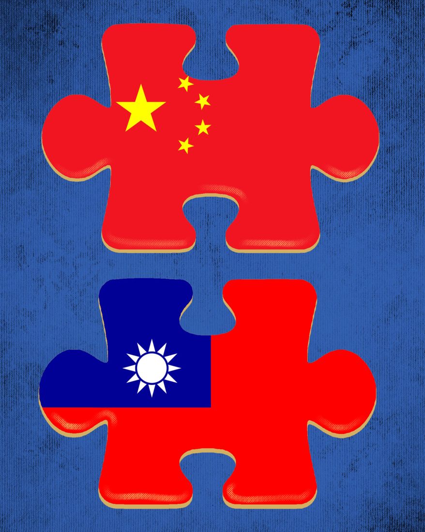 China and Taiwan reunification illustration by Linas Garsys / The Washington Times