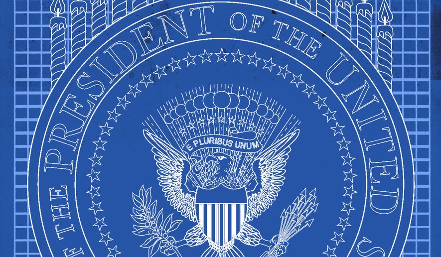 Presidential seal illustration by Linas Garsys / The Washington Times