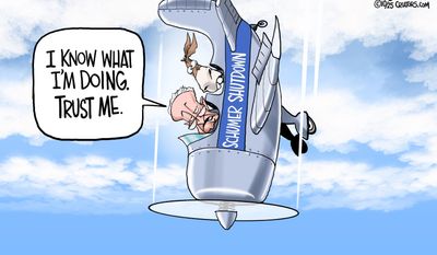 I know what I'm doing. Trust me. (Illustration by Gary Varvel for Creators Syndicate)