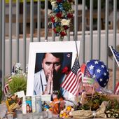 FILE - A makeshift memorial grows in size at the Turning Point USA headquarters after the shooting death at a Utah college of Charlie Kirk, the 31-year-old founder and CEO of the organization, Sept. 17, 2025, in Phoenix. (AP Photo/Ross D. Franklin, File)
