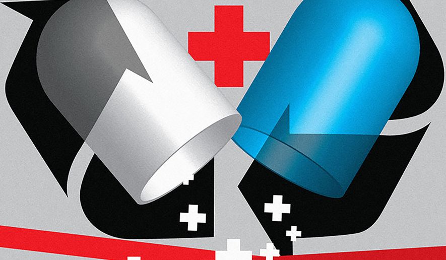 Waste, fraud and abuse in the Medicare system illustration by Linas Garsys / The Washington Times