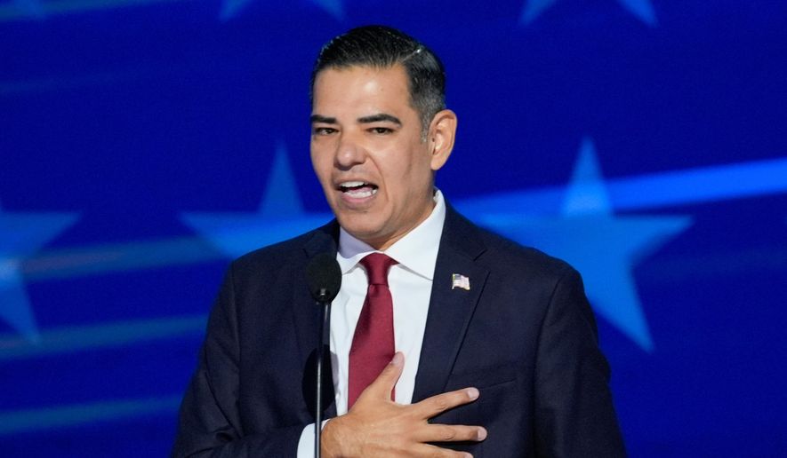 Rep. Robert Garcia, D-Calif., speaks during the Democratic National Convention Aug. 19, 2024, in Chicago. (AP Photo/J. Scott Applewhite, File)